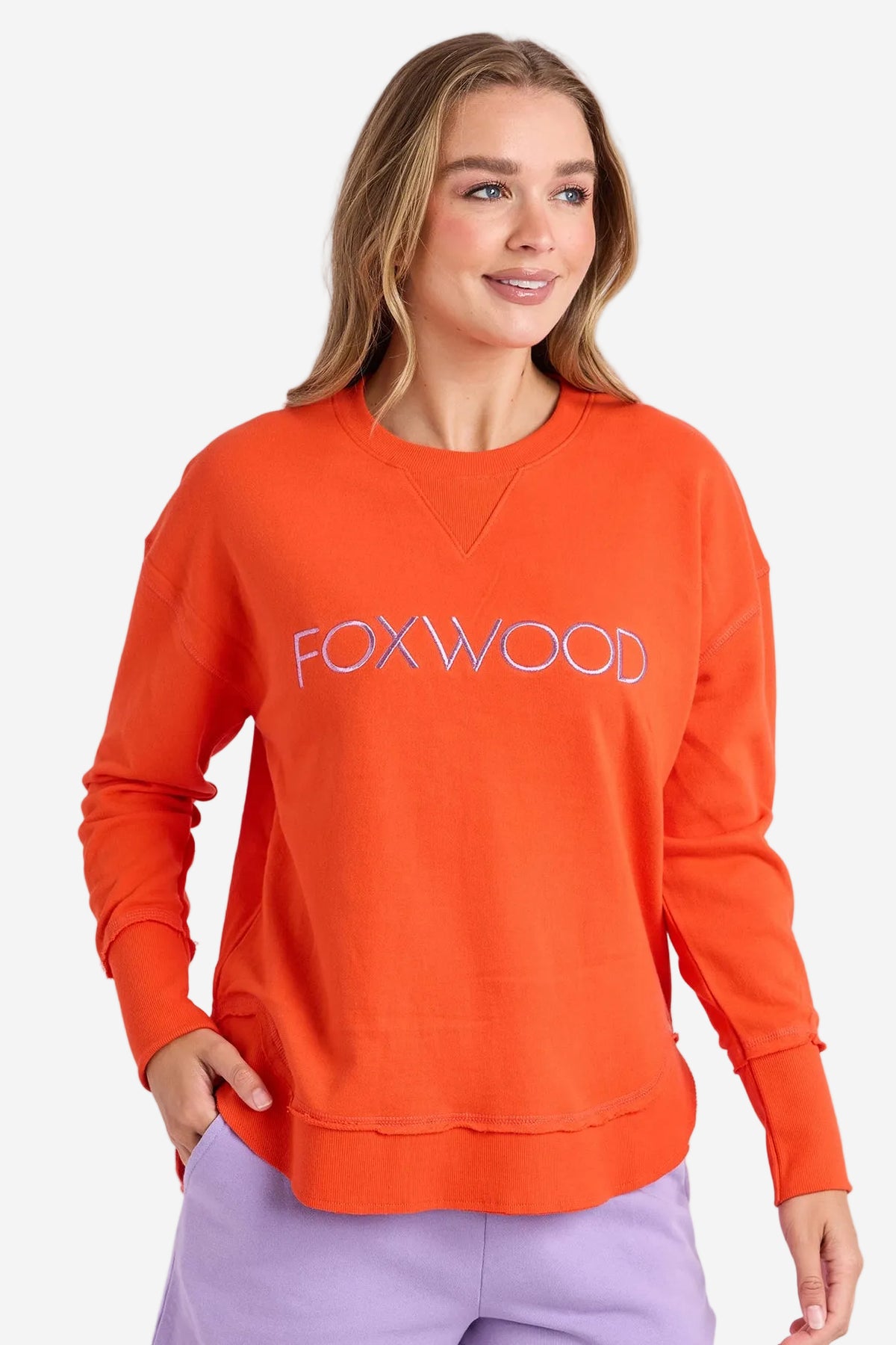 FOXWOOD SIMPLIFIED METALLIC CREW - GRENADINE - THE VOGUE STORE