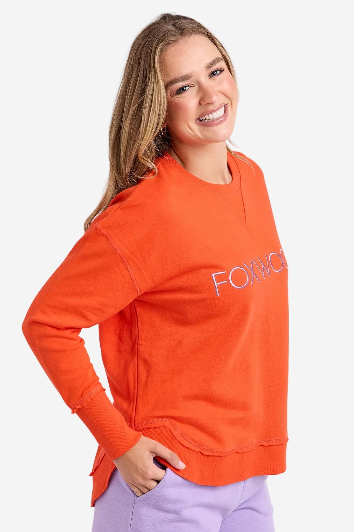 FOXWOOD SIMPLIFIED METALLIC CREW - GRENADINE - THE VOGUE STORE