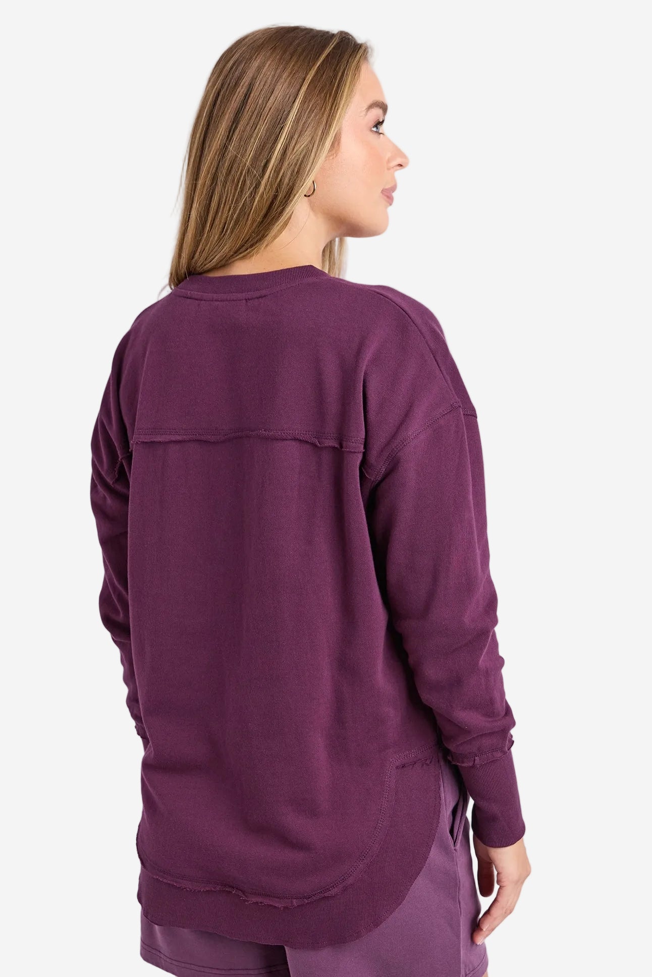FOXWOOD SIMPLIFIED METALLIC CREW - PLUM - THE VOGUE STORE