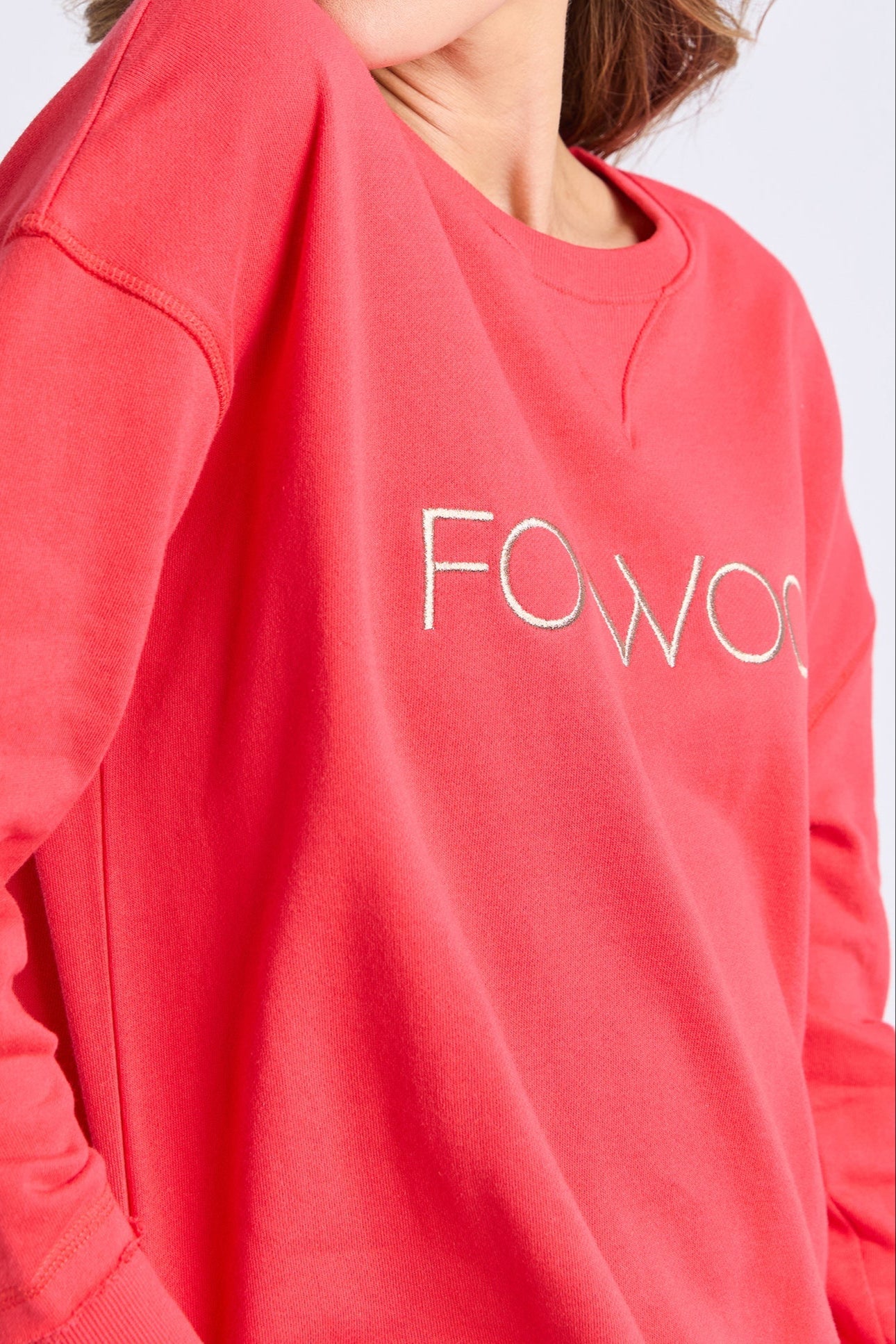 FOXWOOD SIMPLIFIED METALLIC CREW - RED - THE VOGUE STORE