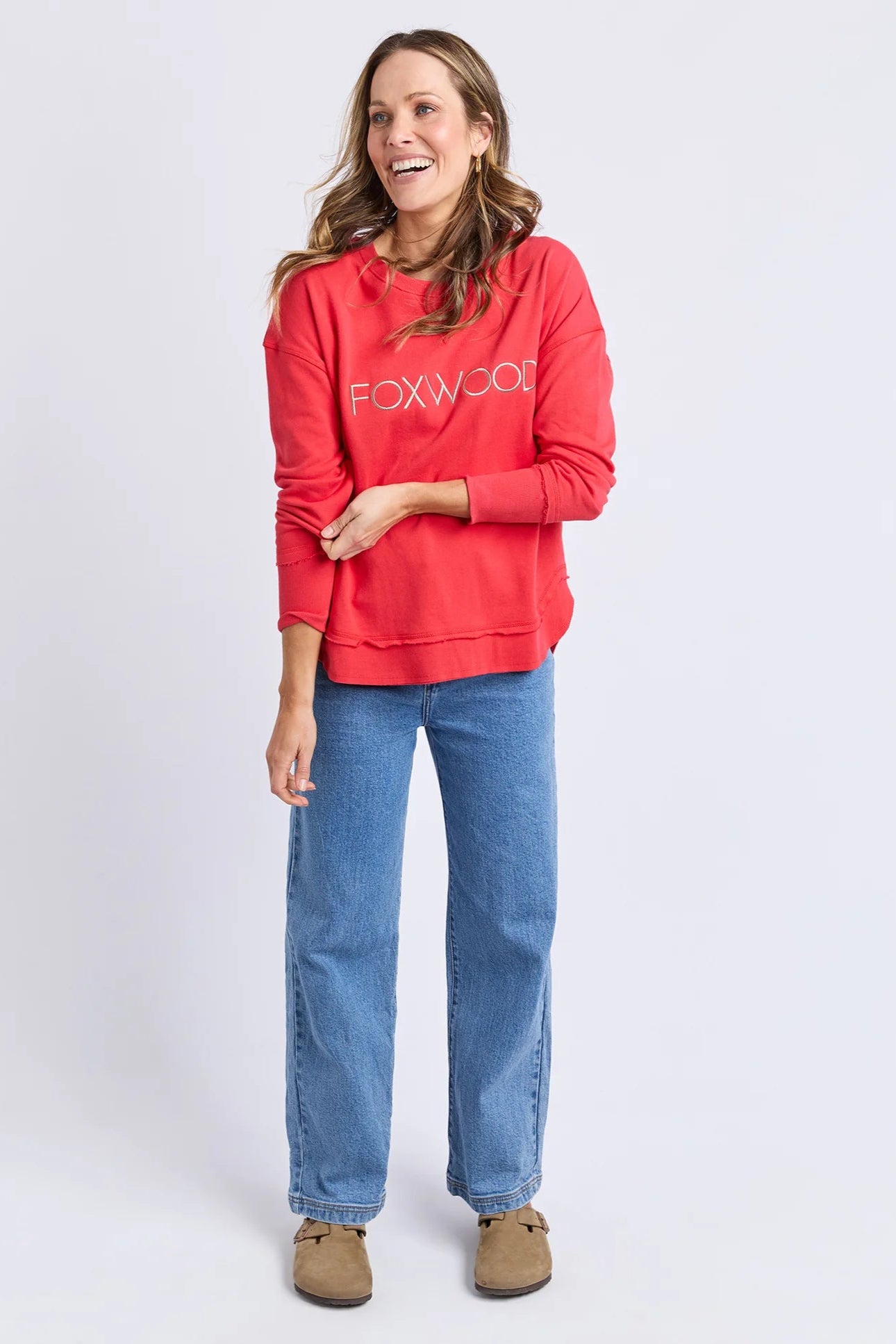 FOXWOOD SIMPLIFIED METALLIC CREW - RED - THE VOGUE STORE
