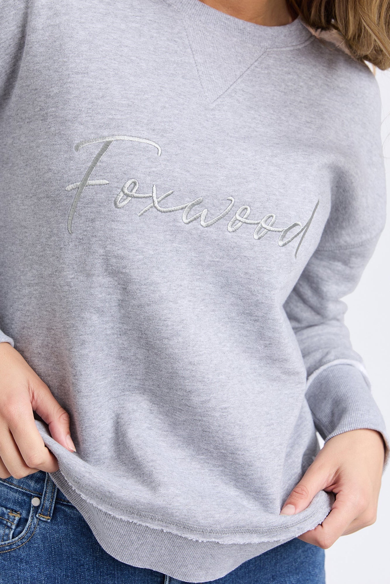 FOXWOOD SIGNATURE CREW - GREY MARLE - THE VOGUE STORE