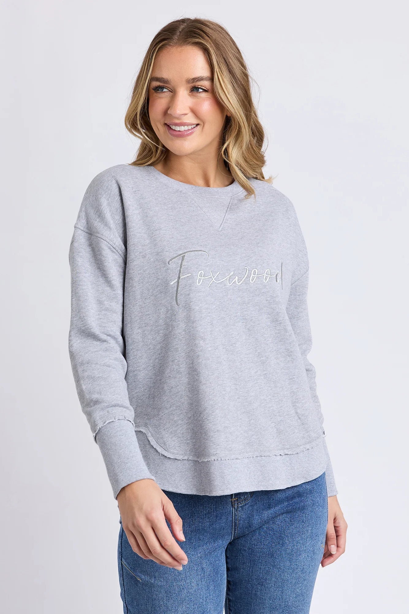 FOXWOOD SIGNATURE CREW - GREY MARLE - THE VOGUE STORE
