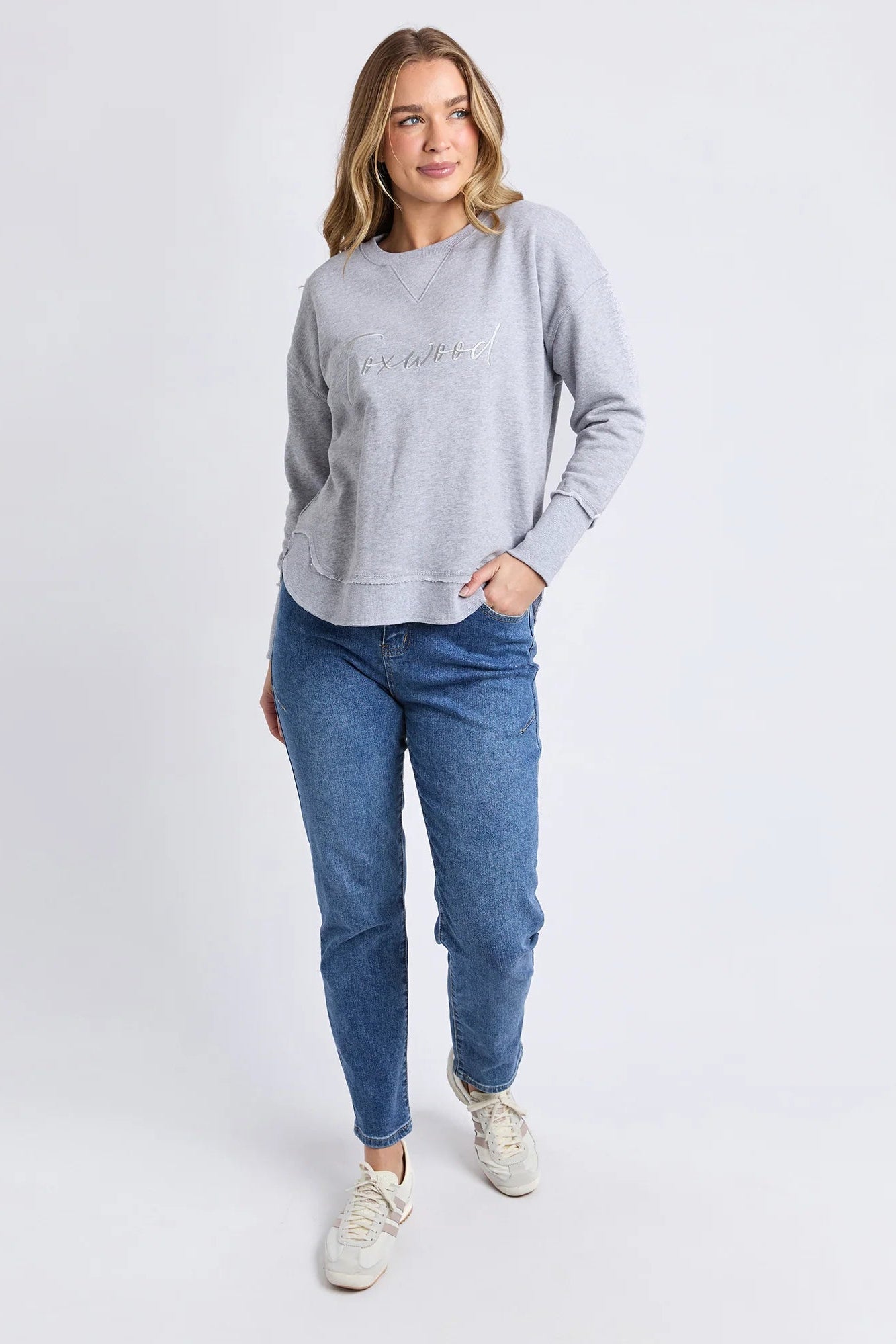 FOXWOOD SIGNATURE CREW - GREY MARLE - THE VOGUE STORE
