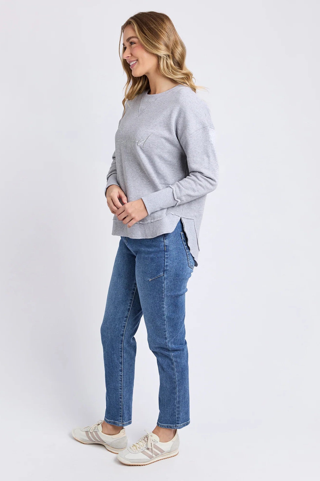 FOXWOOD SIGNATURE CREW - GREY MARLE - THE VOGUE STORE