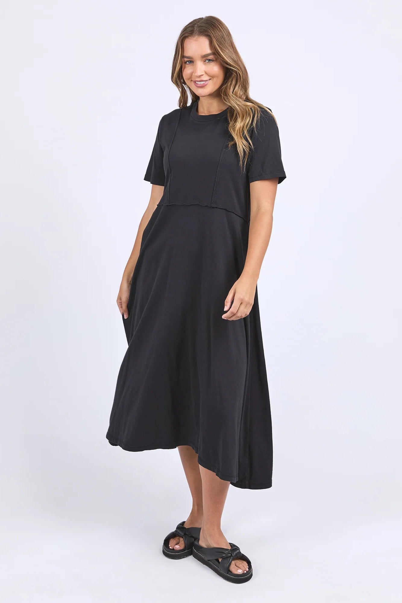 FOXWOOD EVA MIDI DRESS - BLACK - THE VOGUE STORE