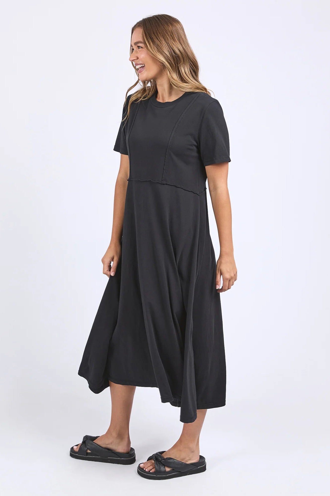 FOXWOOD EVA MIDI DRESS - BLACK - THE VOGUE STORE