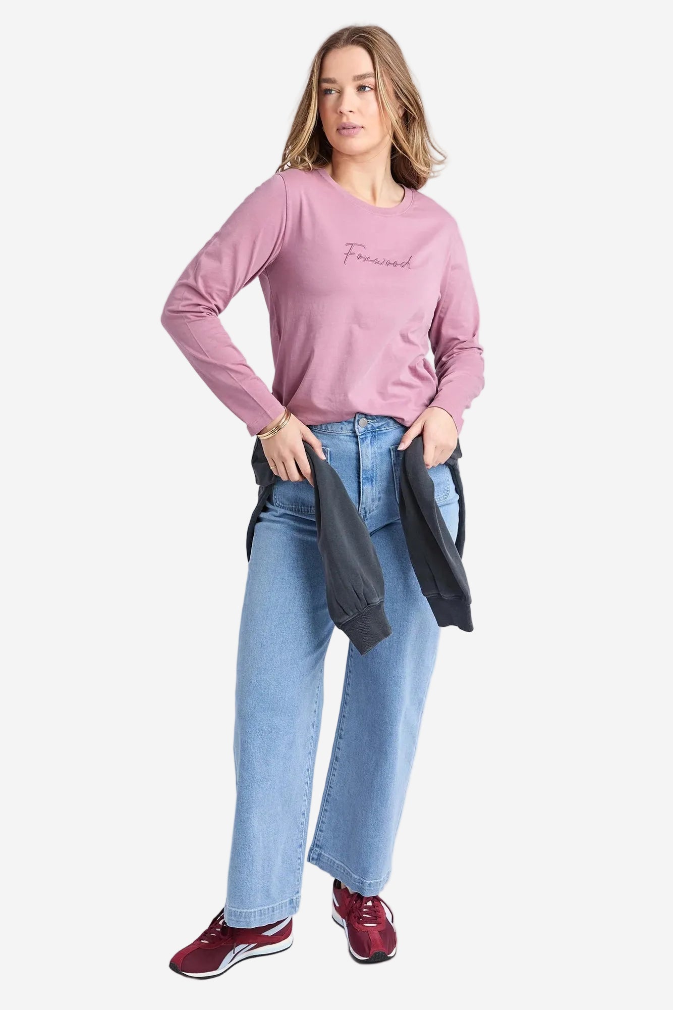 FOXWOOD SIGNATURE L/S TEE - DUSTY ROSE - THE VOGUE STORE