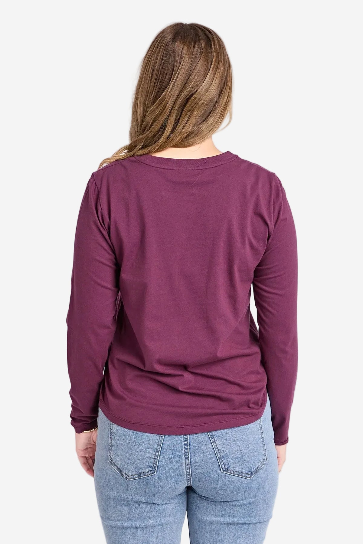 FOXWOOD SIGNATURE LONG SLEEVE TEE - PLUM - THE VOGUE STORE