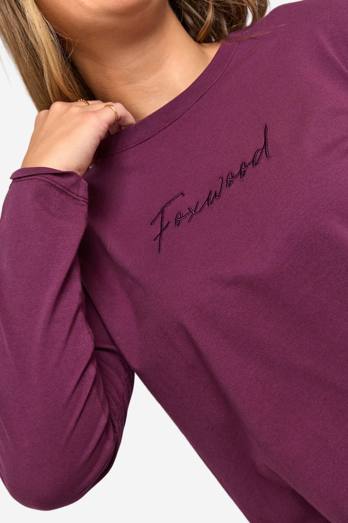FOXWOOD SIGNATURE LONG SLEEVE TEE - PLUM - THE VOGUE STORE