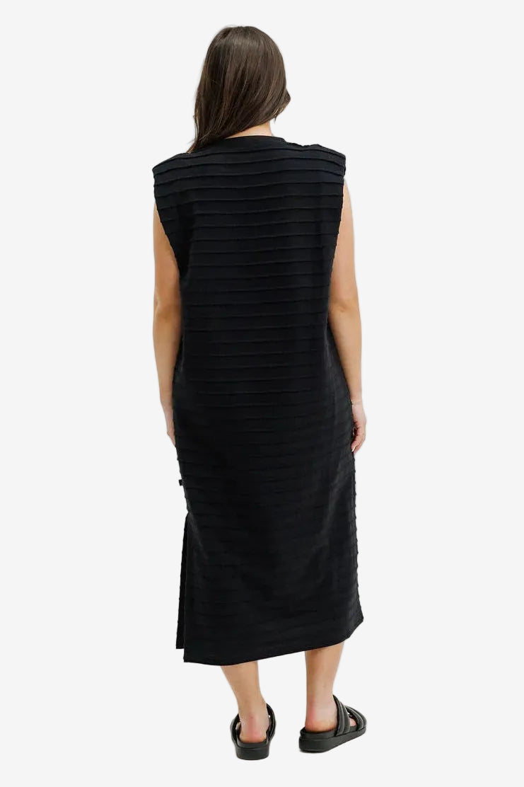 HOMELEE MILLA DRESS - BLACK PETAL - THE VOGUE STORE