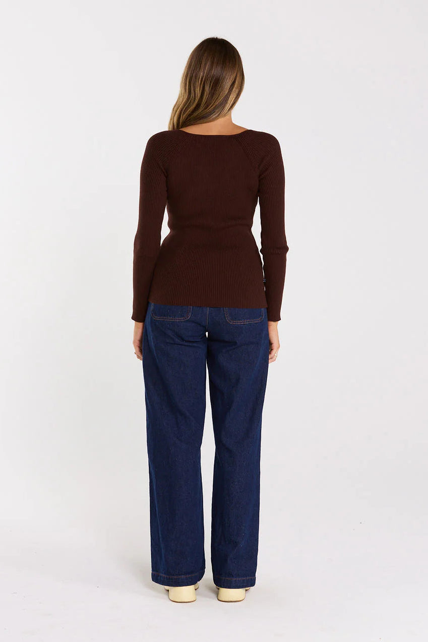 THING THING LOOP LONGSLEEVE - CHOCOLATE - THE VOGUE STORE