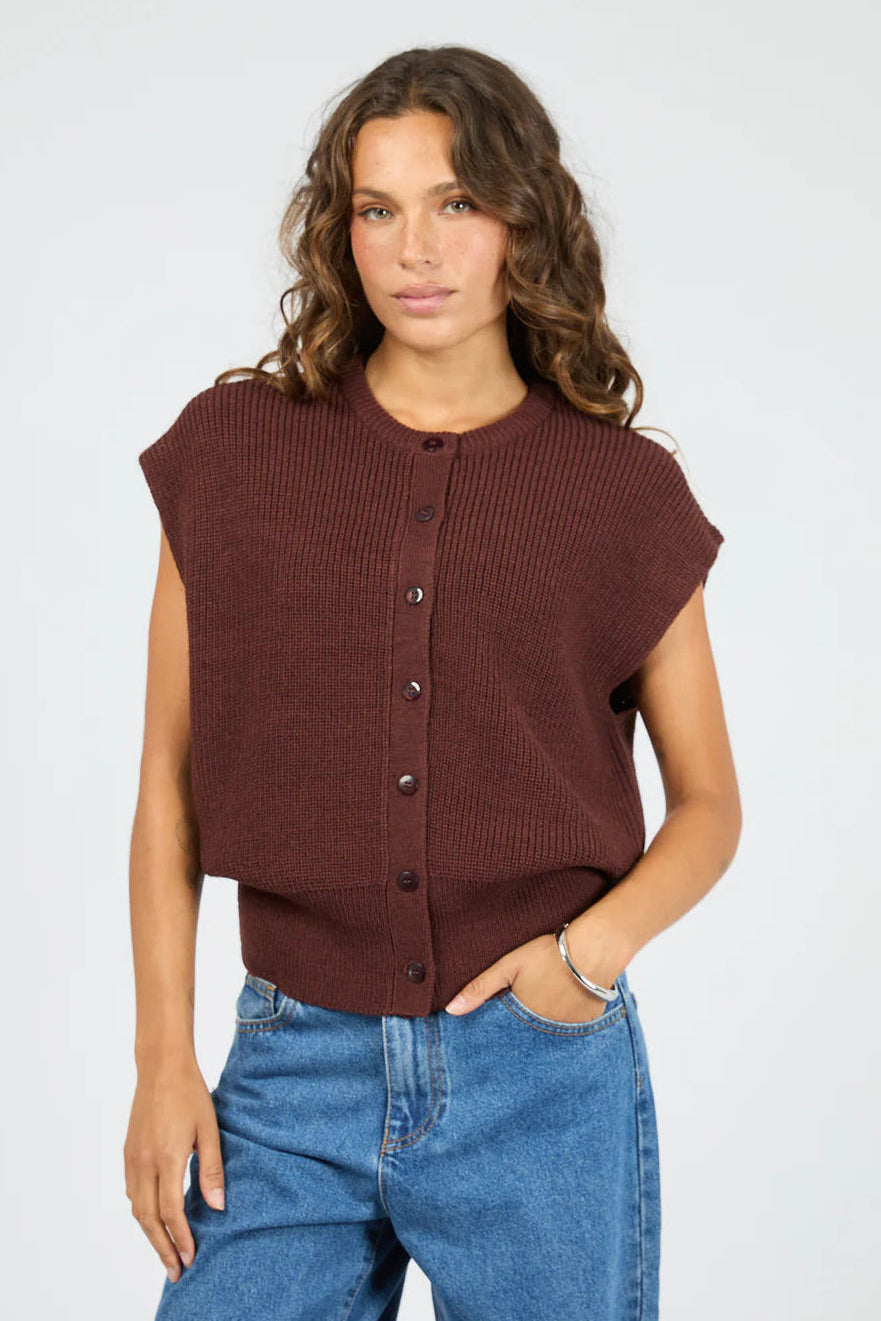SILENT THEORY ELARA VEST TOP - CHERRY - THE VOGUE STORE