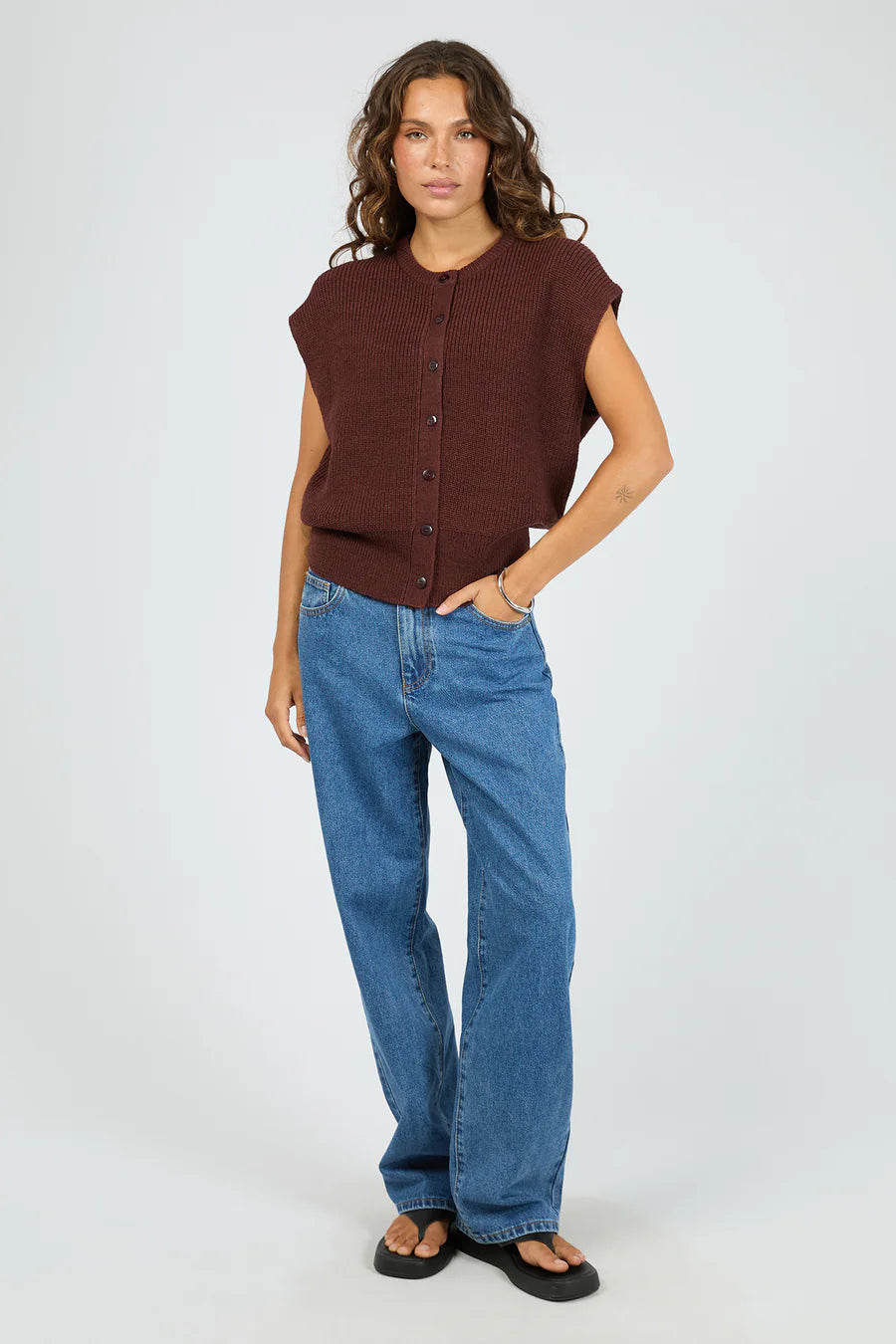 SILENT THEORY ELARA VEST TOP - CHERRY - THE VOGUE STORE