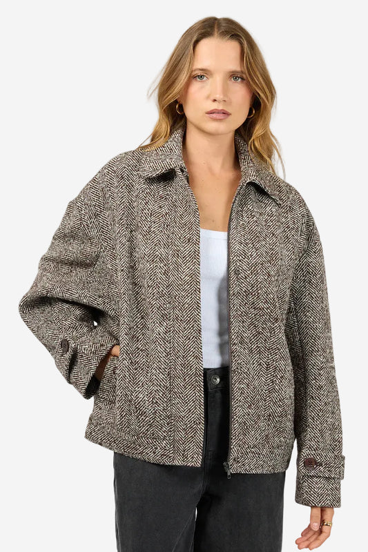 SILENT THEORY ASHER JACKET - CHOCOLATE - THE VOGUE STORE
