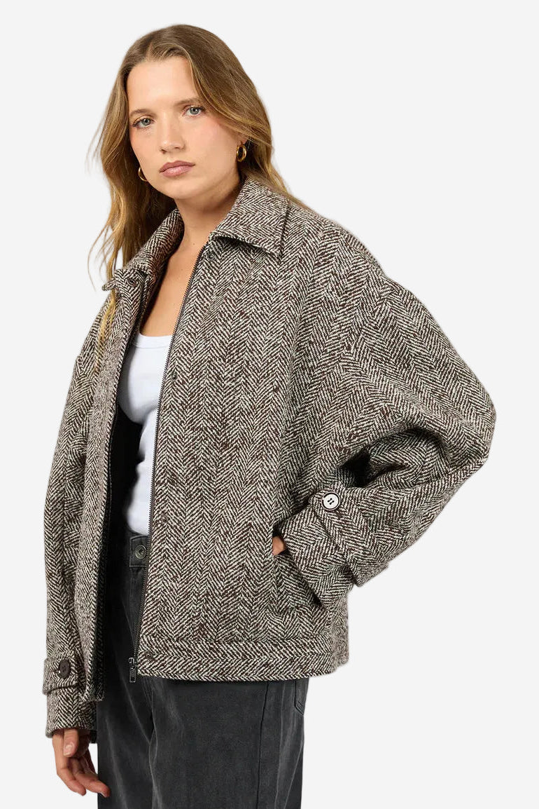SILENT THEORY ASHER JACKET - CHOCOLATE - THE VOGUE STORE