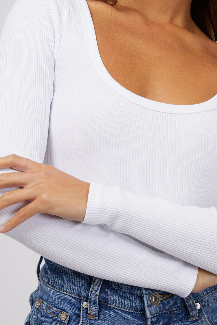 SILENT THEORY HAZEL LONG SLEEVE - WHITE - THE VOGUE STORE