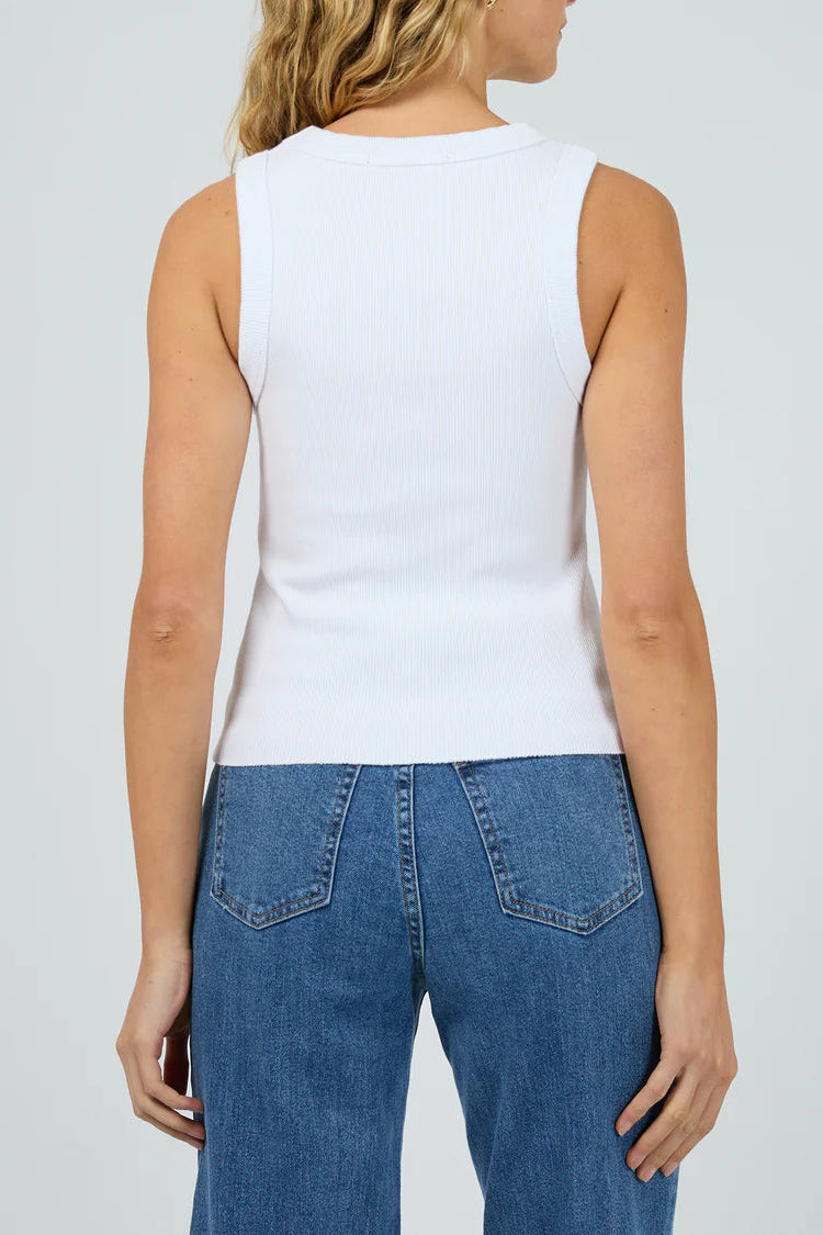 SILENT THEORY PIA TANK - WHITE - THE VOGUE STORE