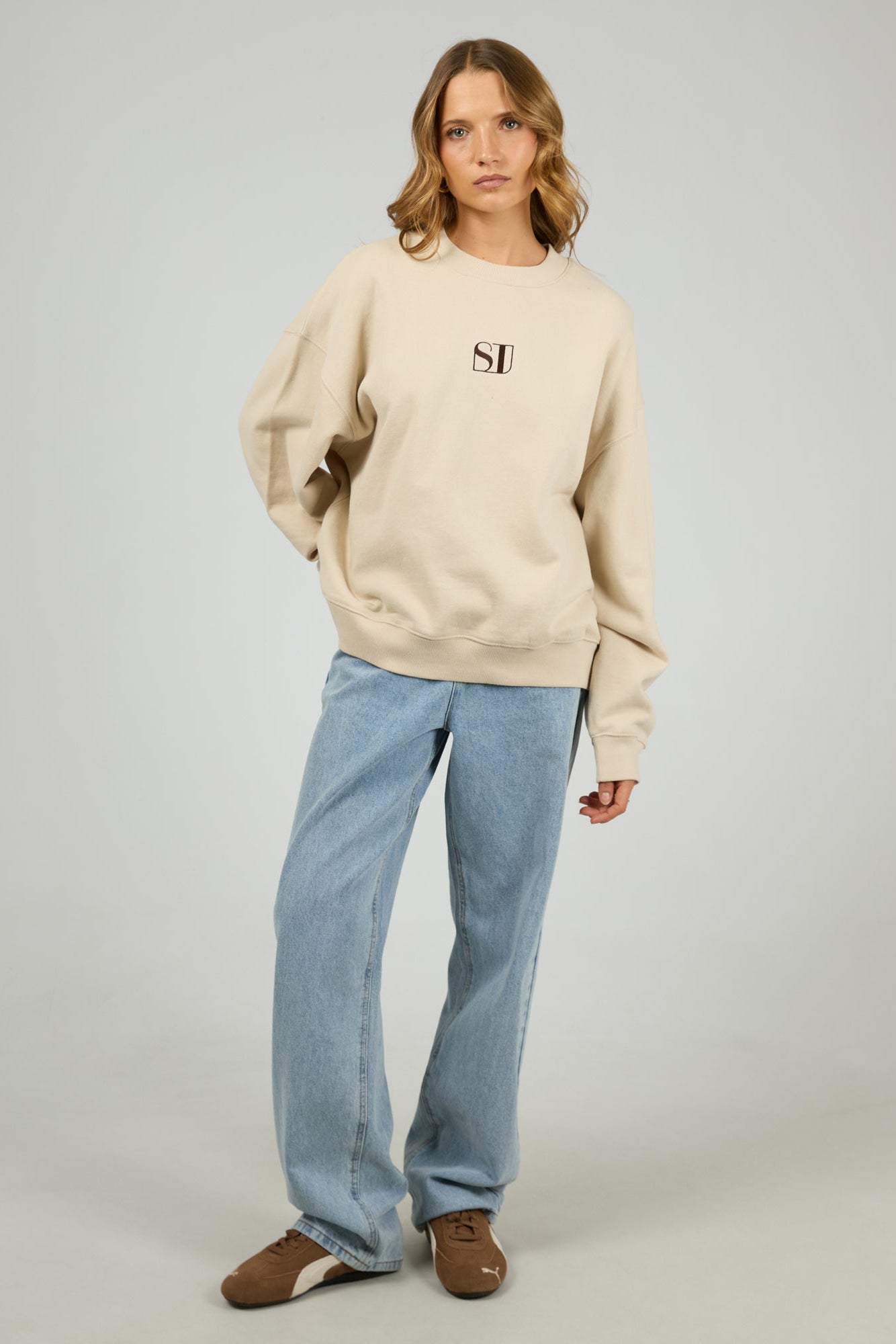 SILENT THEORY LUXE CREW - CHALK - THE VOGUE STORE