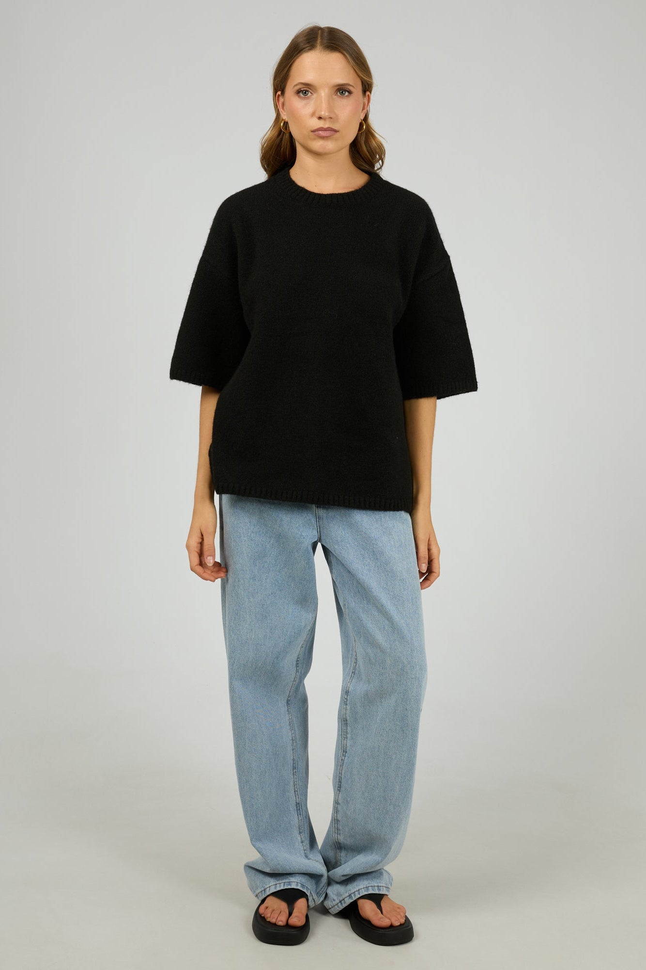 SILENT THEORY WILLOW KNIT TEE - BLACK - THE VOGUE STORE