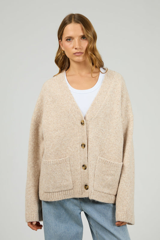 SILENT THEORY WILLOW KNIT CARDIGAN - OAT - THE VOGUE STORE