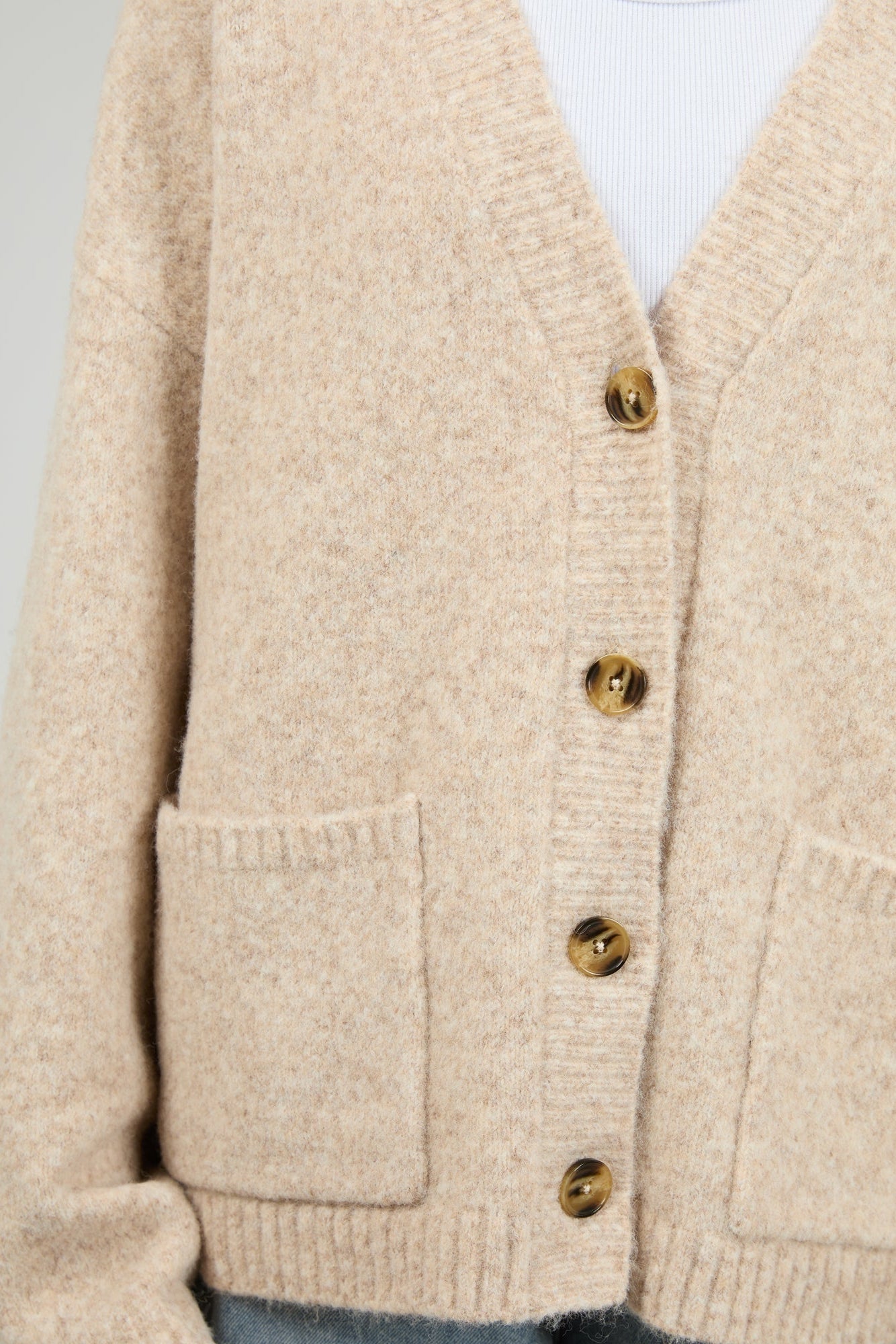 SILENT THEORY WILLOW KNIT CARDIGAN - OAT - THE VOGUE STORE