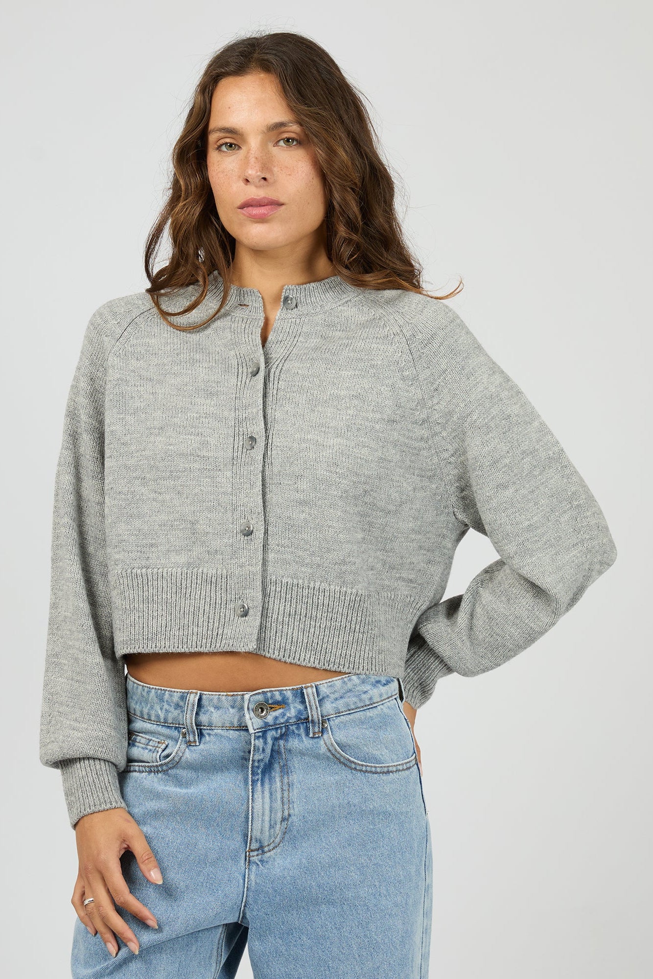 SILENT THOERY LOTUS KNIT CARDIGAN - GREY MARLE - THE VOGUE STORE