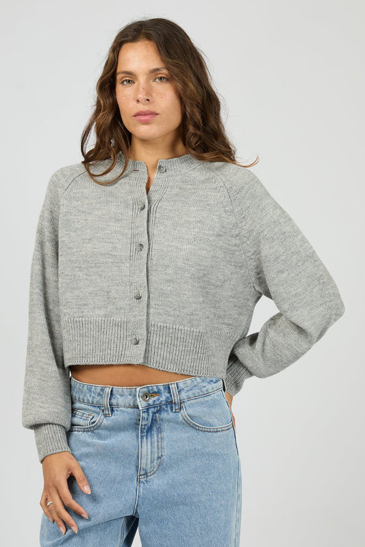 SILENT THOERY LOTUS KNIT CARDIGAN - GREY MARLE - THE VOGUE STORE