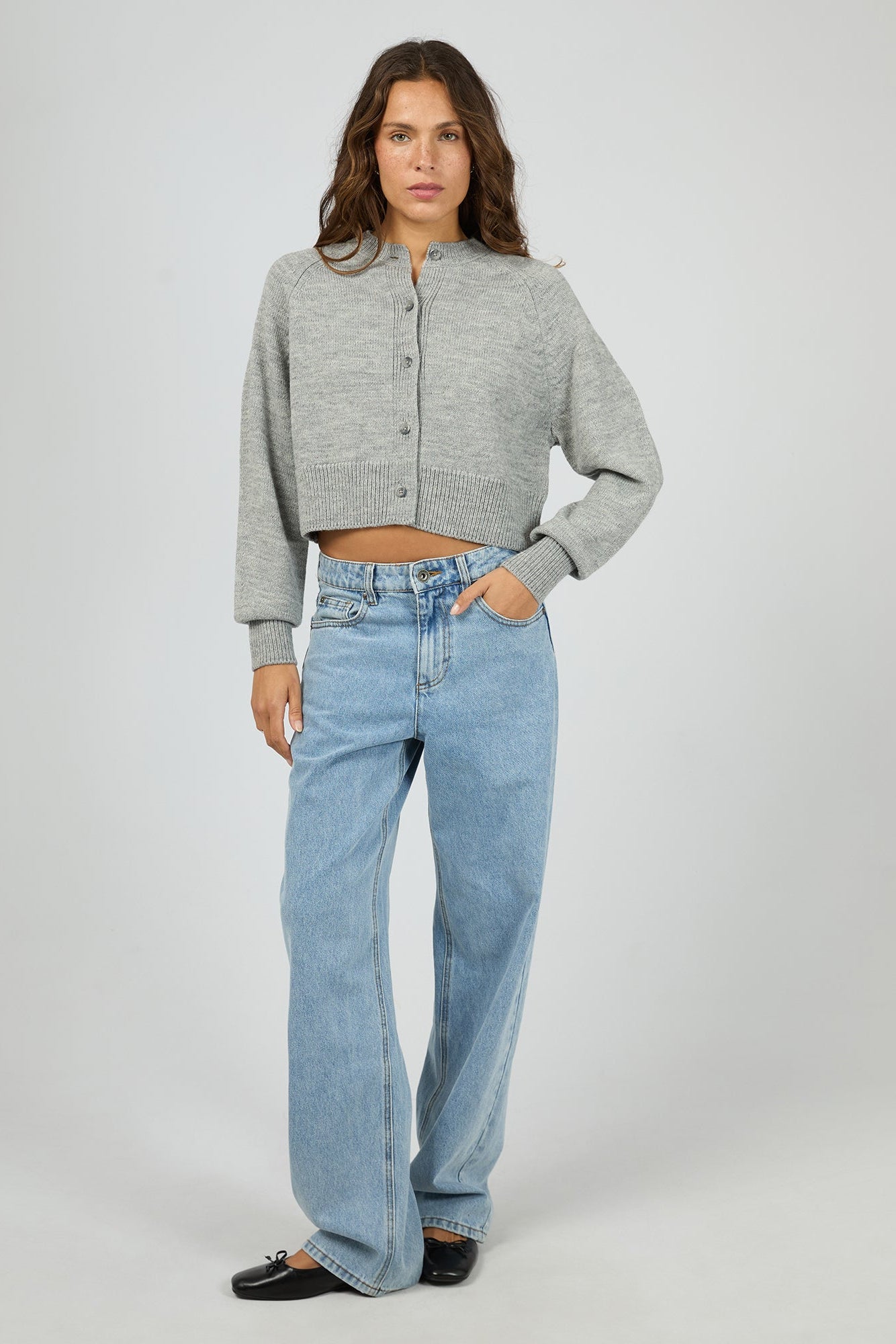 SILENT THOERY LOTUS KNIT CARDIGAN - GREY MARLE - THE VOGUE STORE