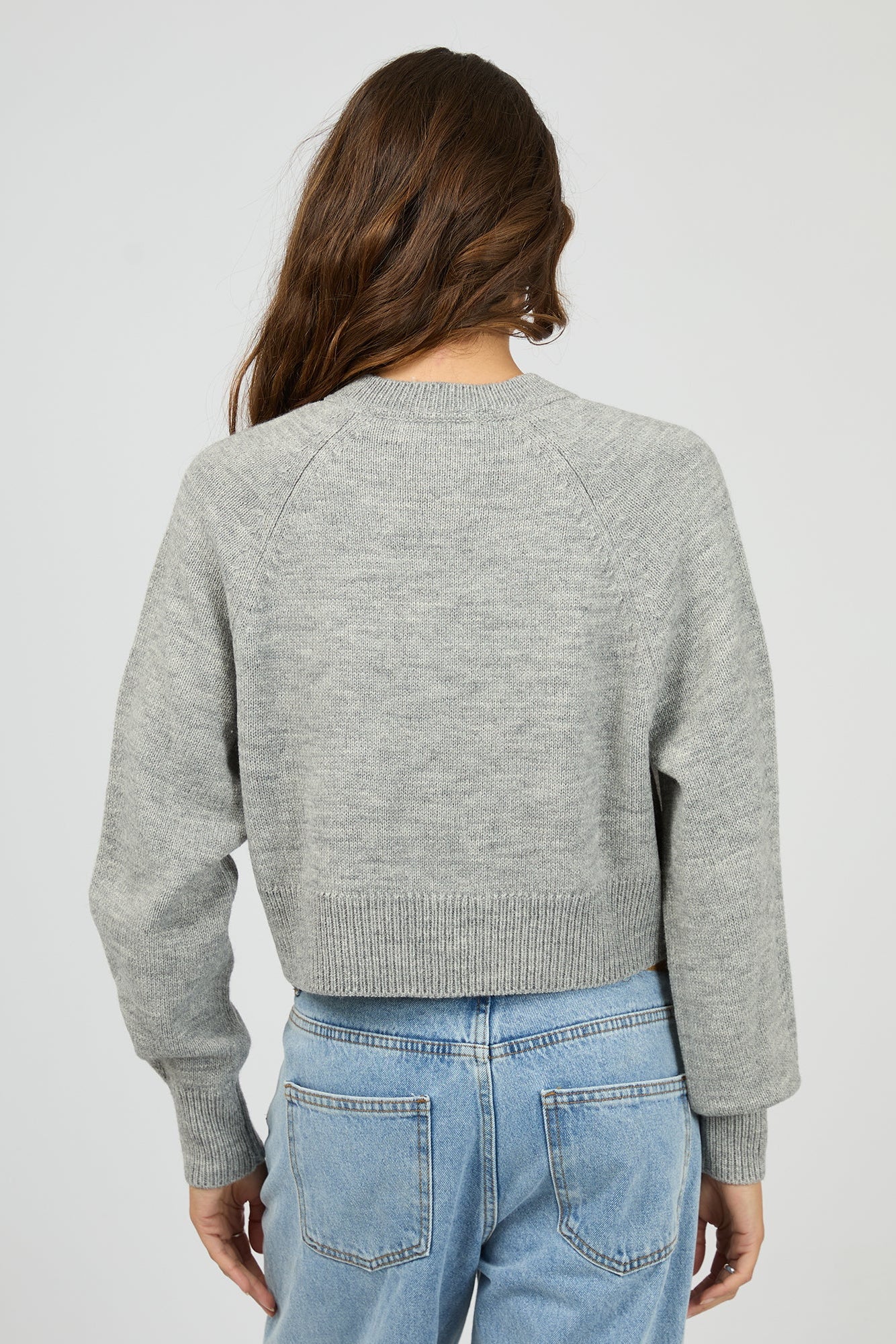 SILENT THOERY LOTUS KNIT CARDIGAN - GREY MARLE - THE VOGUE STORE