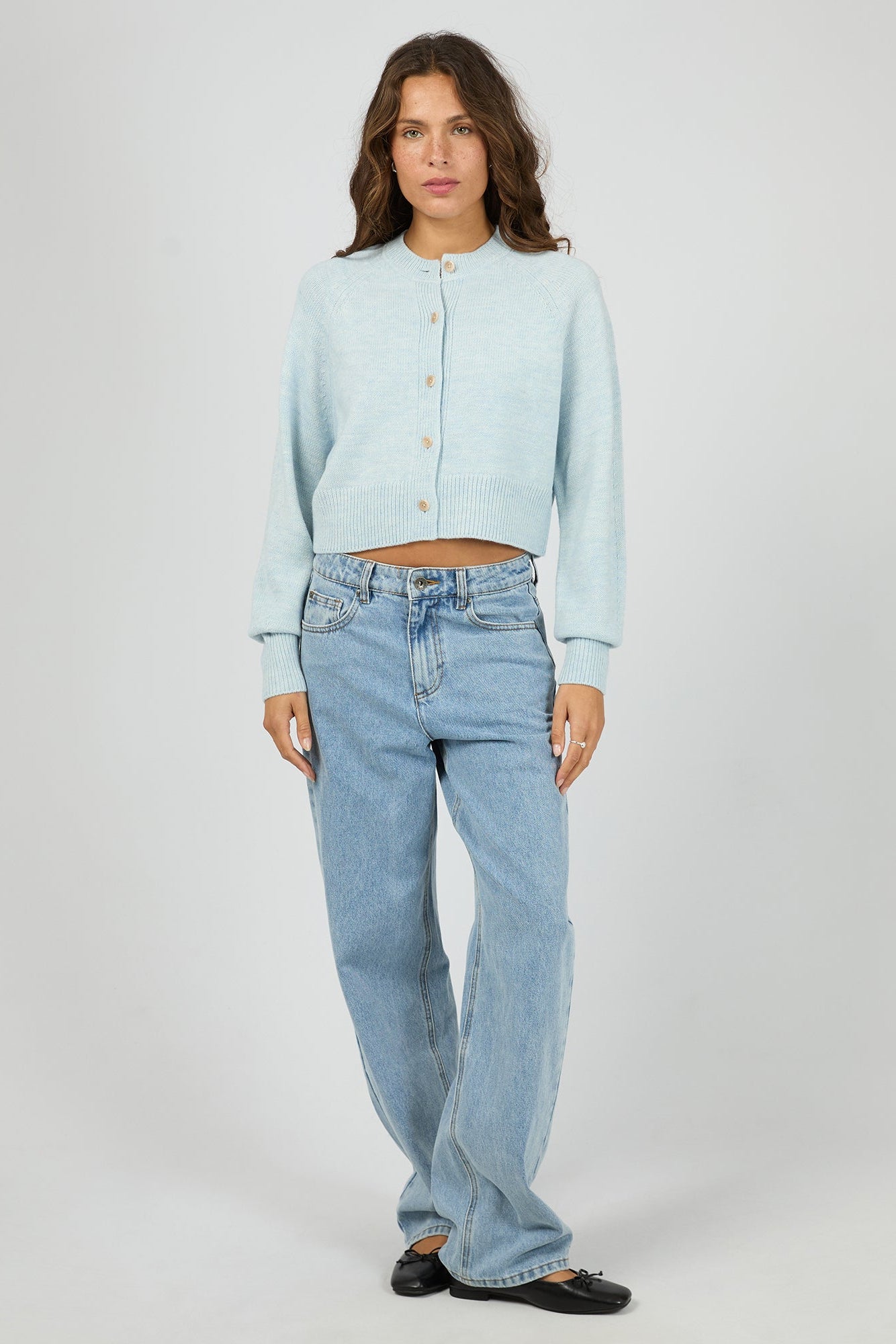 SILENT THEORY LOTUS KNIT CARDIGAN - LIGHT BLUE - THE VOGUE STORE