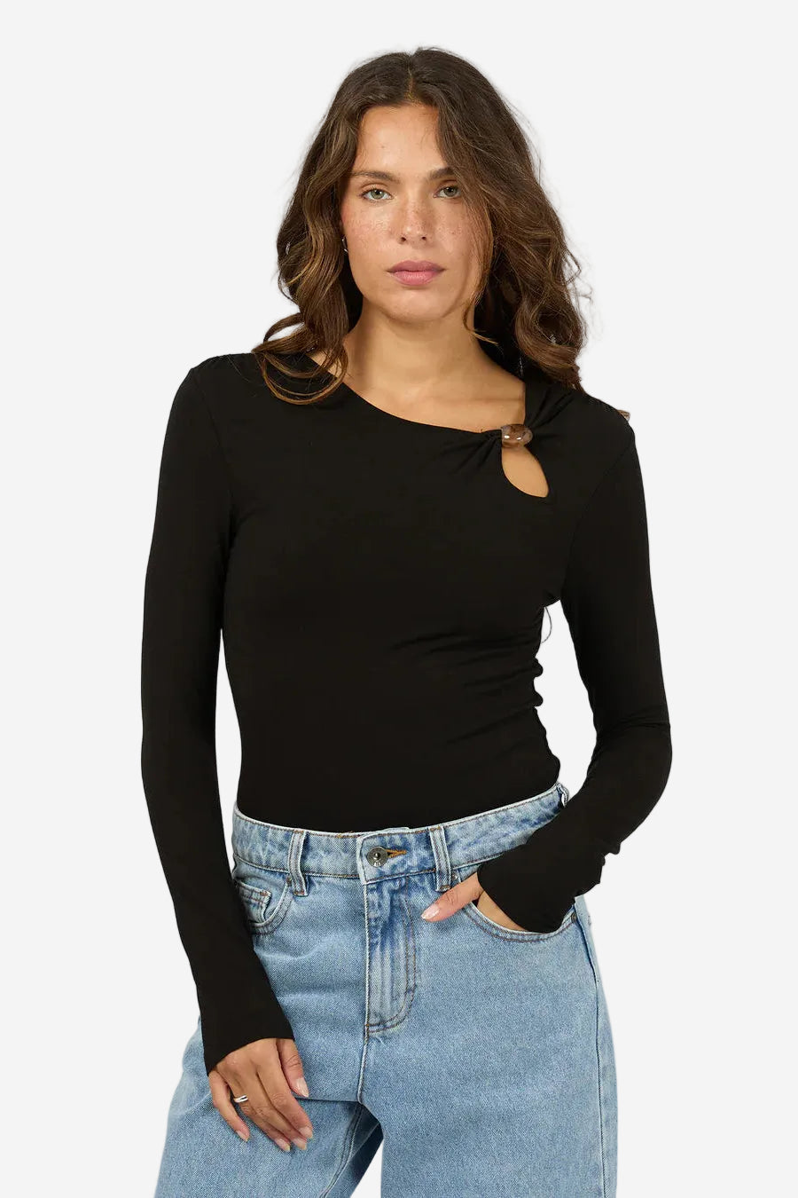 SILENT THEORY ATLAS L/S TOP - BLACK - THE VOGUE STORE