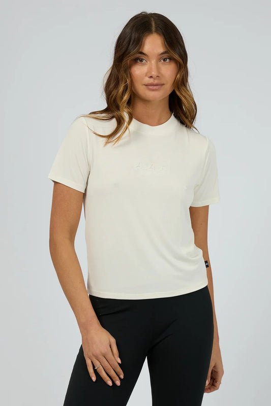 ALL ABOUT EVE LUXE ACTIVE TEE - VINTAGE WHITE - THE VOGUE STORE