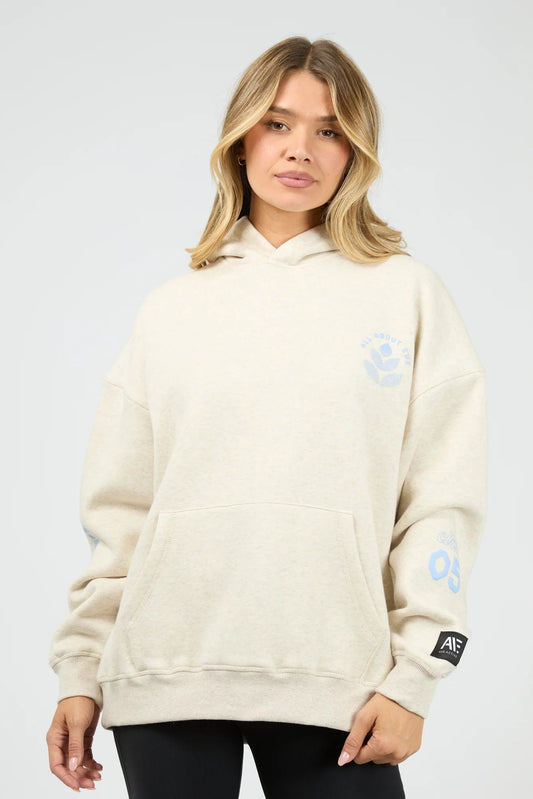 ALL ABOUT EVE SERENE RELAXED HOODIE - OAT - THE VOGUE STORE