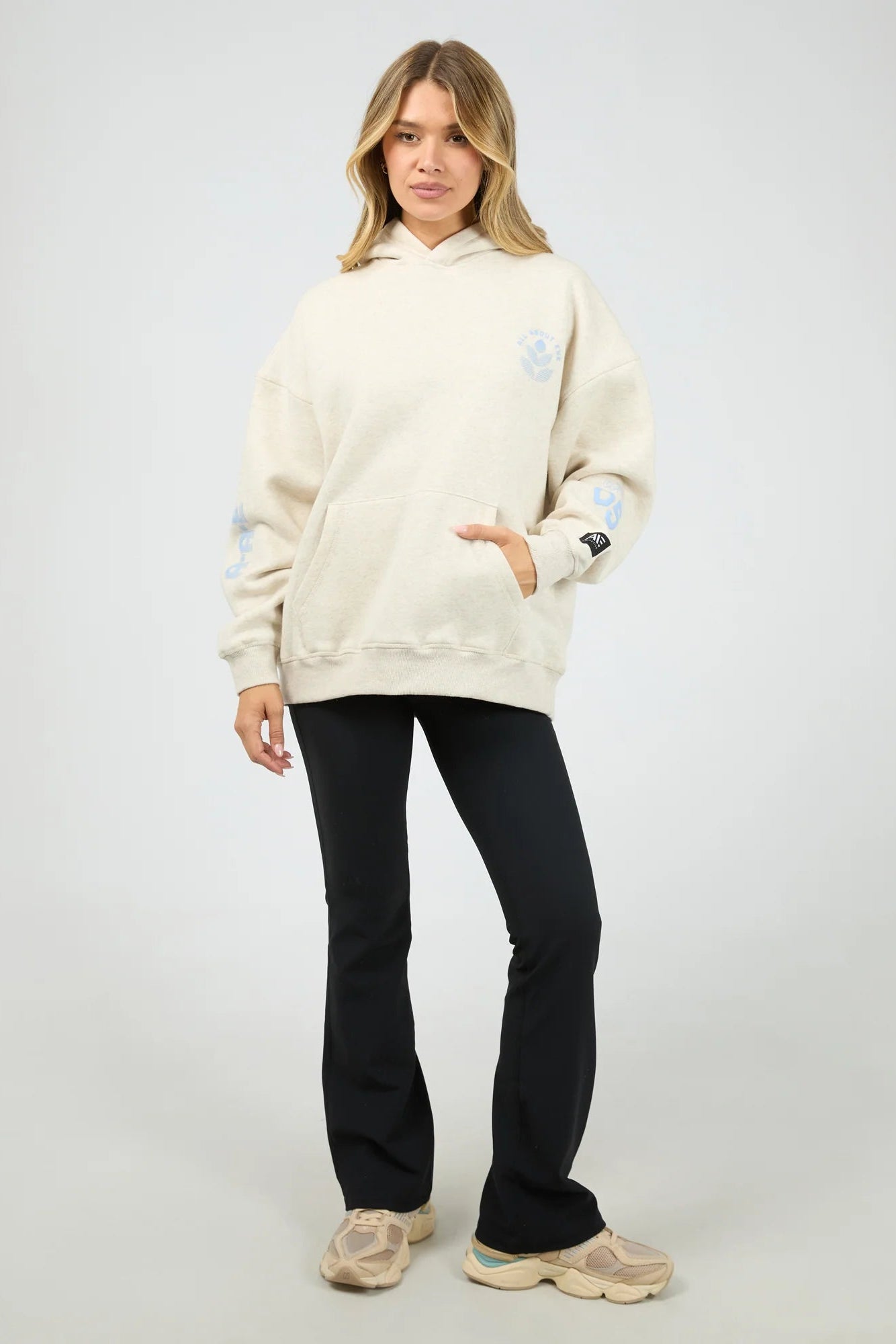 ALL ABOUT EVE SERENE RELAXED HOODIE - OAT - THE VOGUE STORE