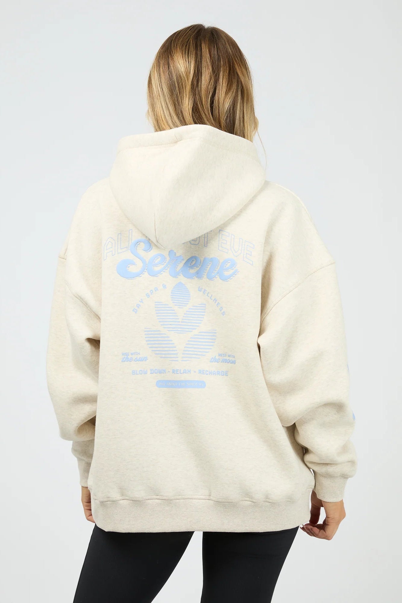 ALL ABOUT EVE SERENE RELAXED HOODIE - OAT - THE VOGUE STORE