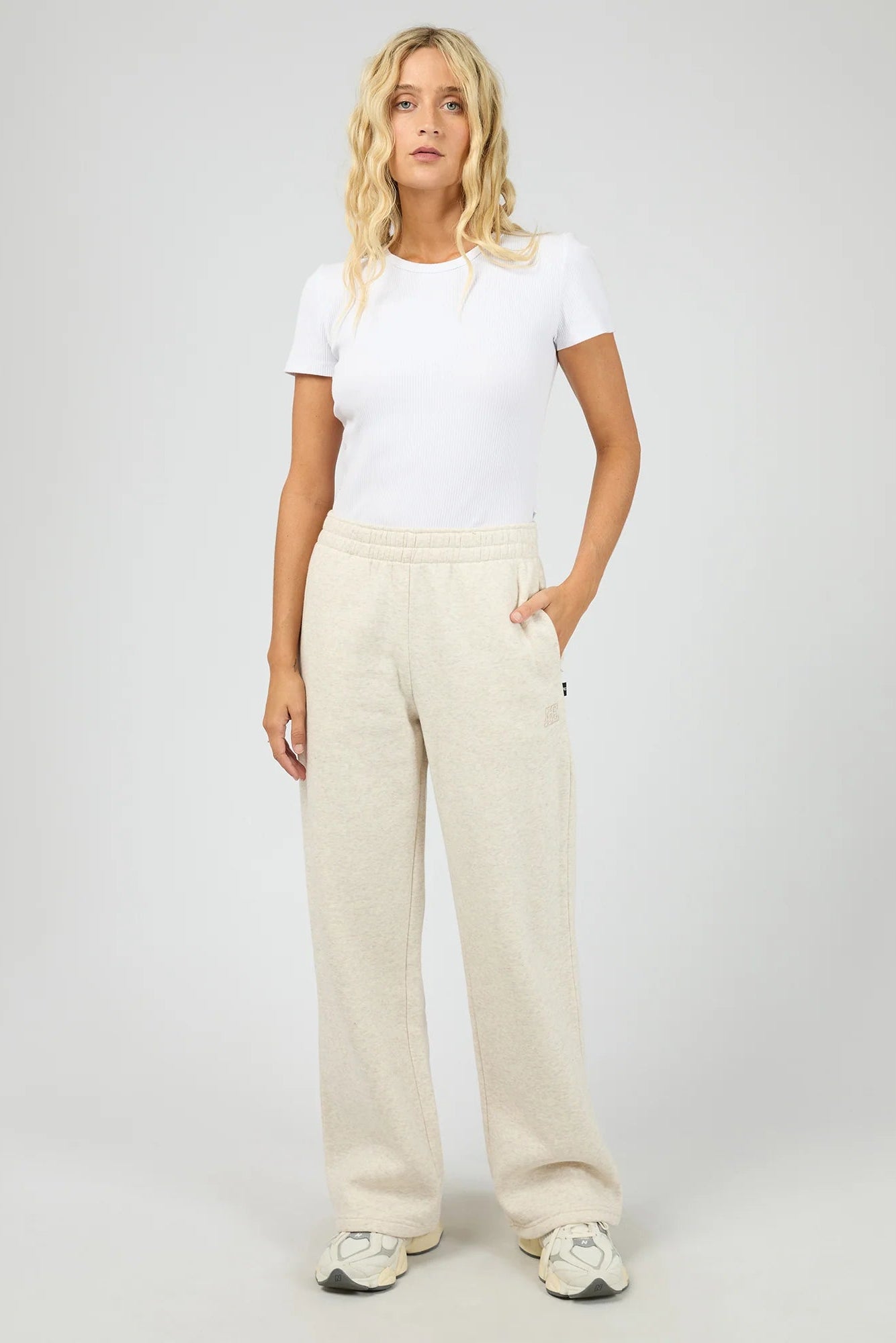 ALL ABOUT EVE LIMITLESS TRACK PANT - OAT - THE VOGUE STORE