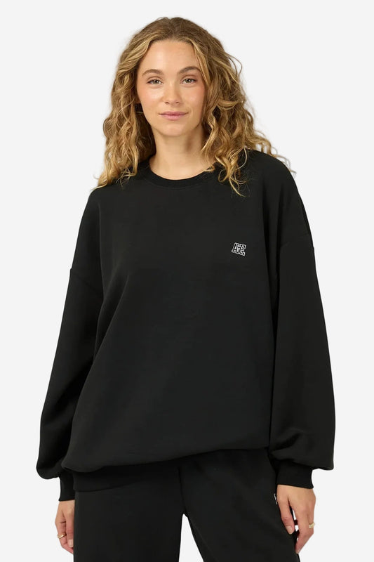 ALL ABOUT EVE LUXE ACTIVE BOX CREW - BLACK - THE VOGUE STORE