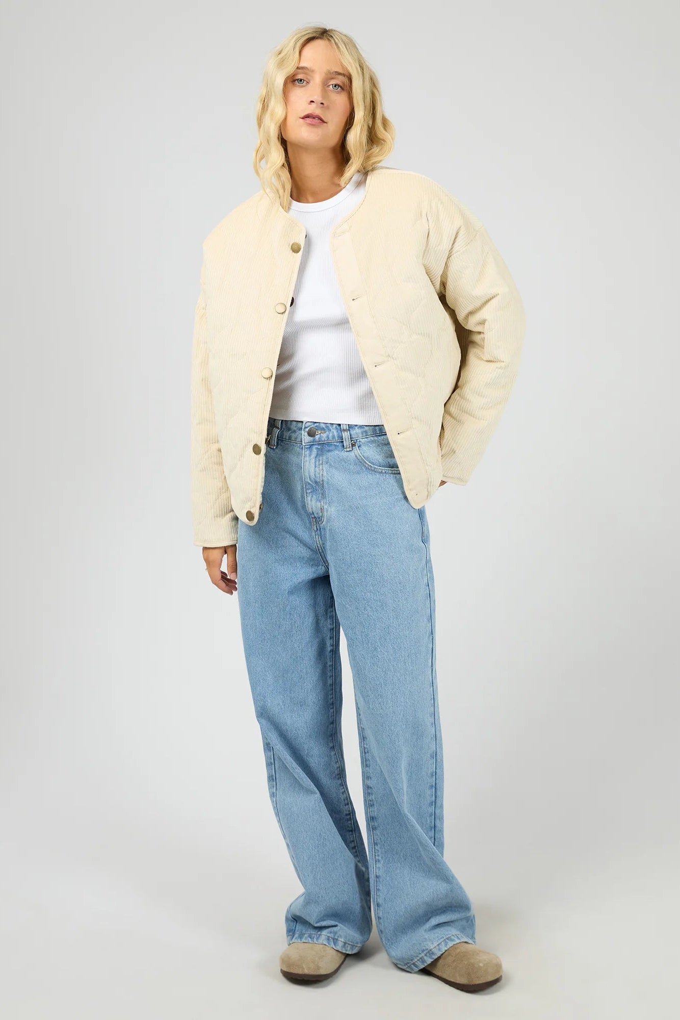 ALL ABOUT EVE INDRA JACKET - CHALK - THE VOGUE STORE