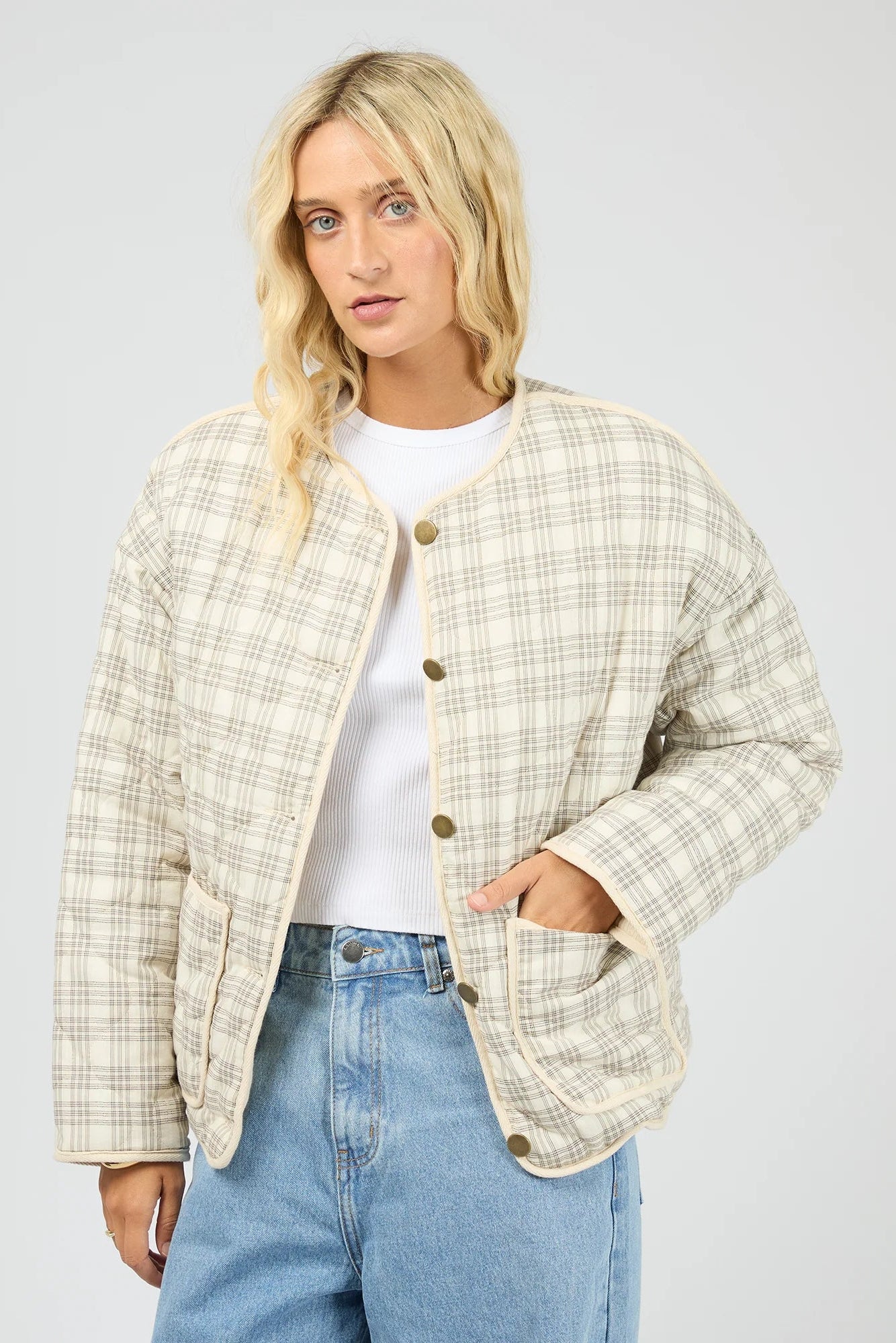 ALL ABOUT EVE INDRA JACKET - CHALK - THE VOGUE STORE