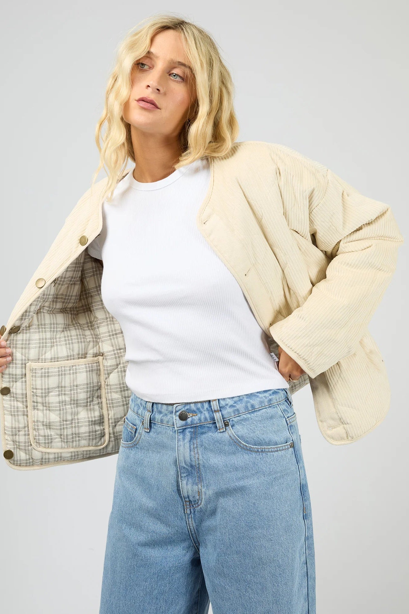 ALL ABOUT EVE INDRA JACKET - CHALK - THE VOGUE STORE