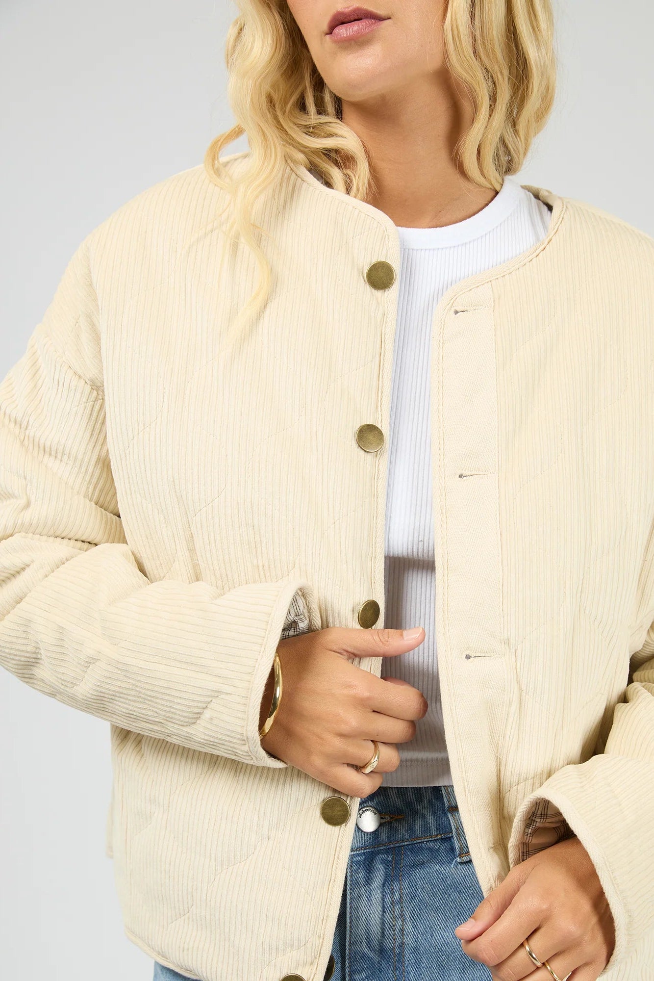 ALL ABOUT EVE INDRA JACKET - CHALK - THE VOGUE STORE