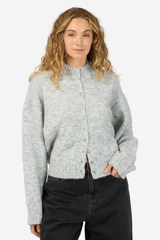 ALL ABOUT EVE ROSALIA CARDIGAN - GREY MARLE - THE VOGUE STORE