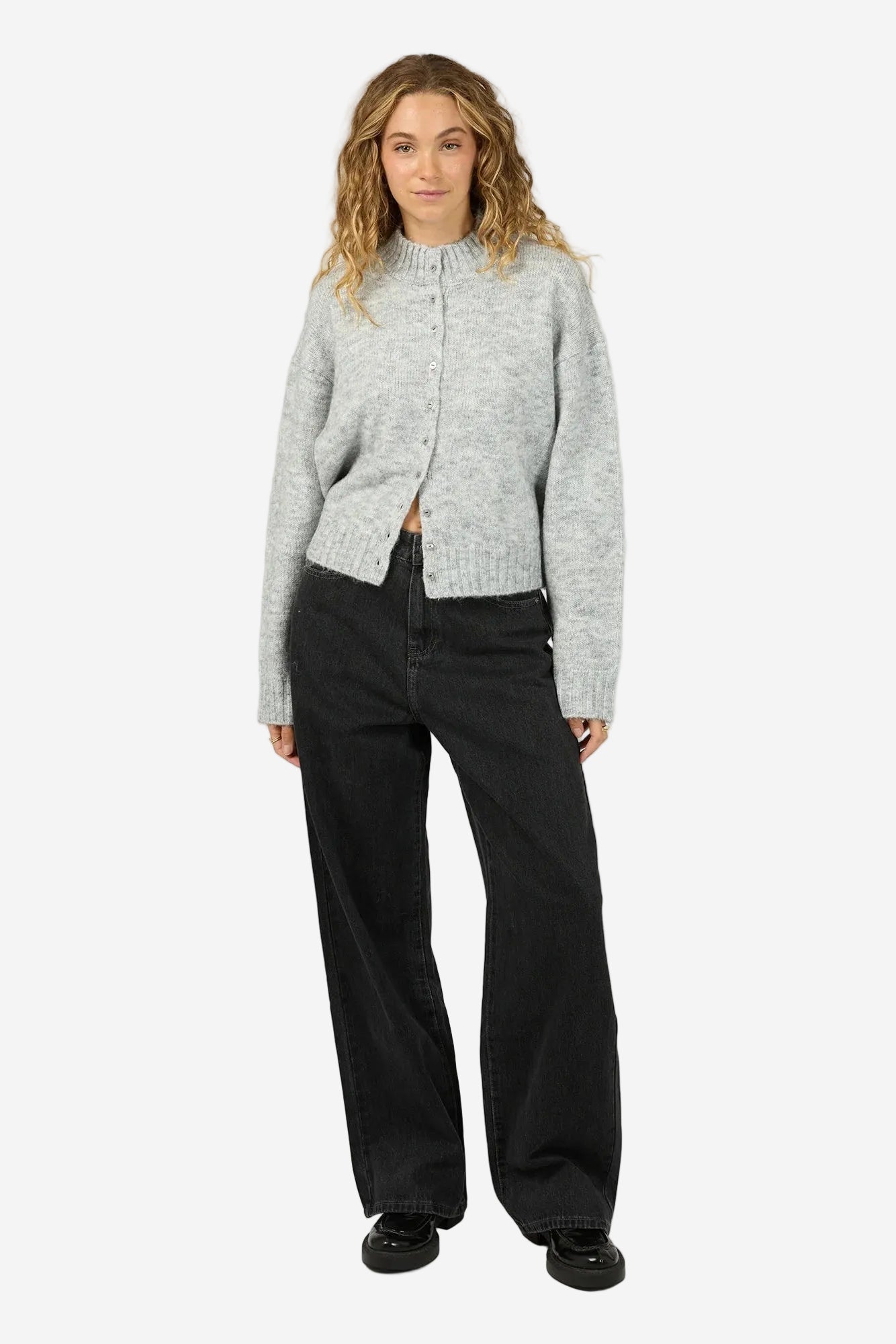 ALL ABOUT EVE ROSALIA CARDIGAN - GREY MARLE - THE VOGUE STORE