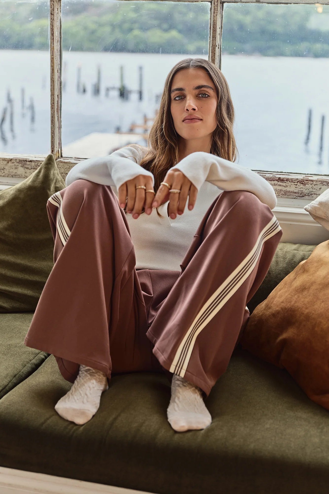 ALL ABOUT EVE LINA PANT - COFFEE - THE VOGUE STORE