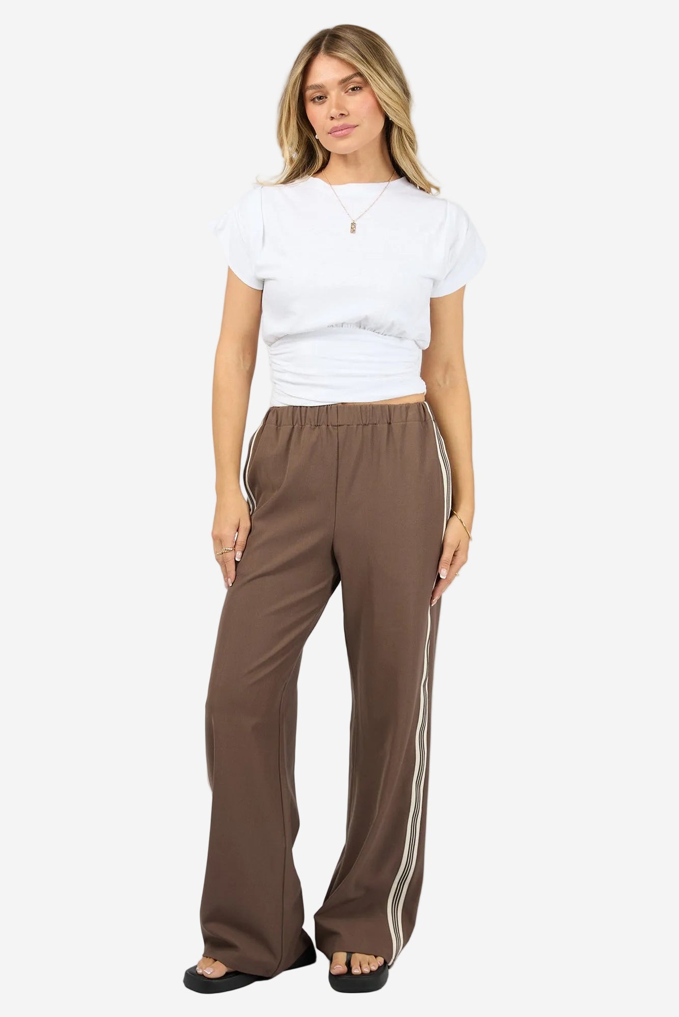 ALL ABOUT EVE LINA PANT - COFFEE - THE VOGUE STORE