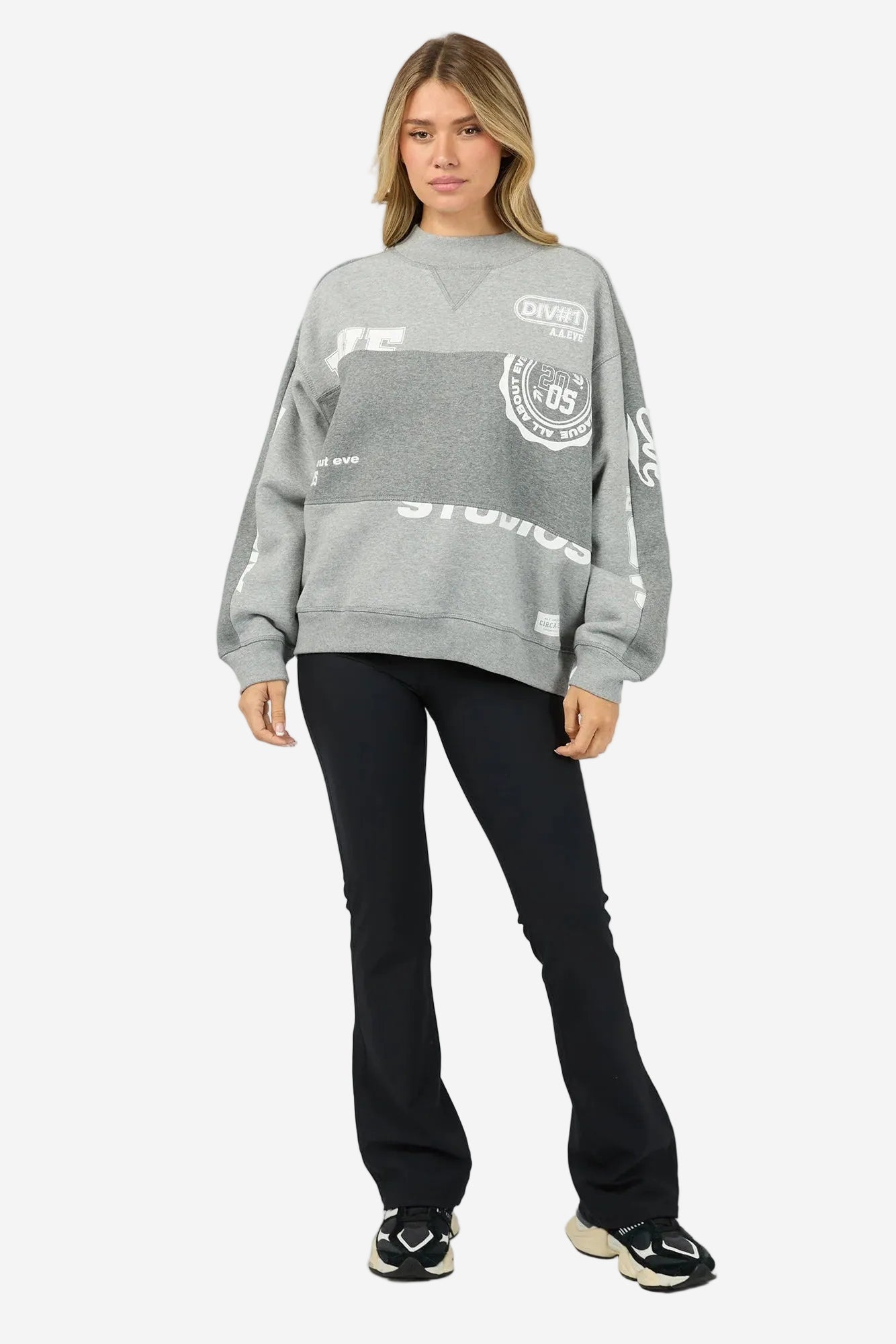 ALL ABOUT EVE KYOTO VINATGE PANEL CREW - GREY MARLE - THE VOGUE STORE