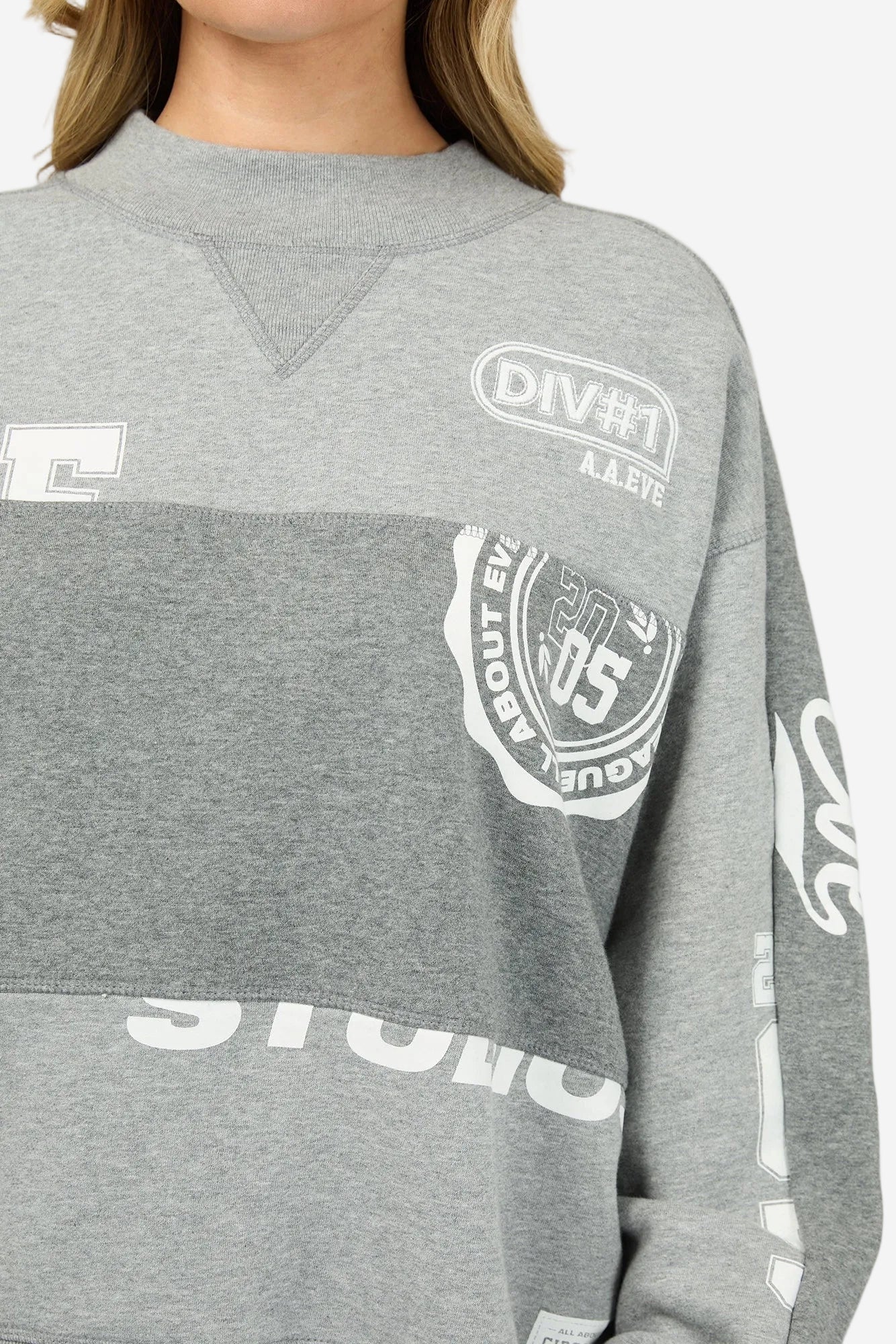 ALL ABOUT EVE KYOTO VINATGE PANEL CREW - GREY MARLE - THE VOGUE STORE
