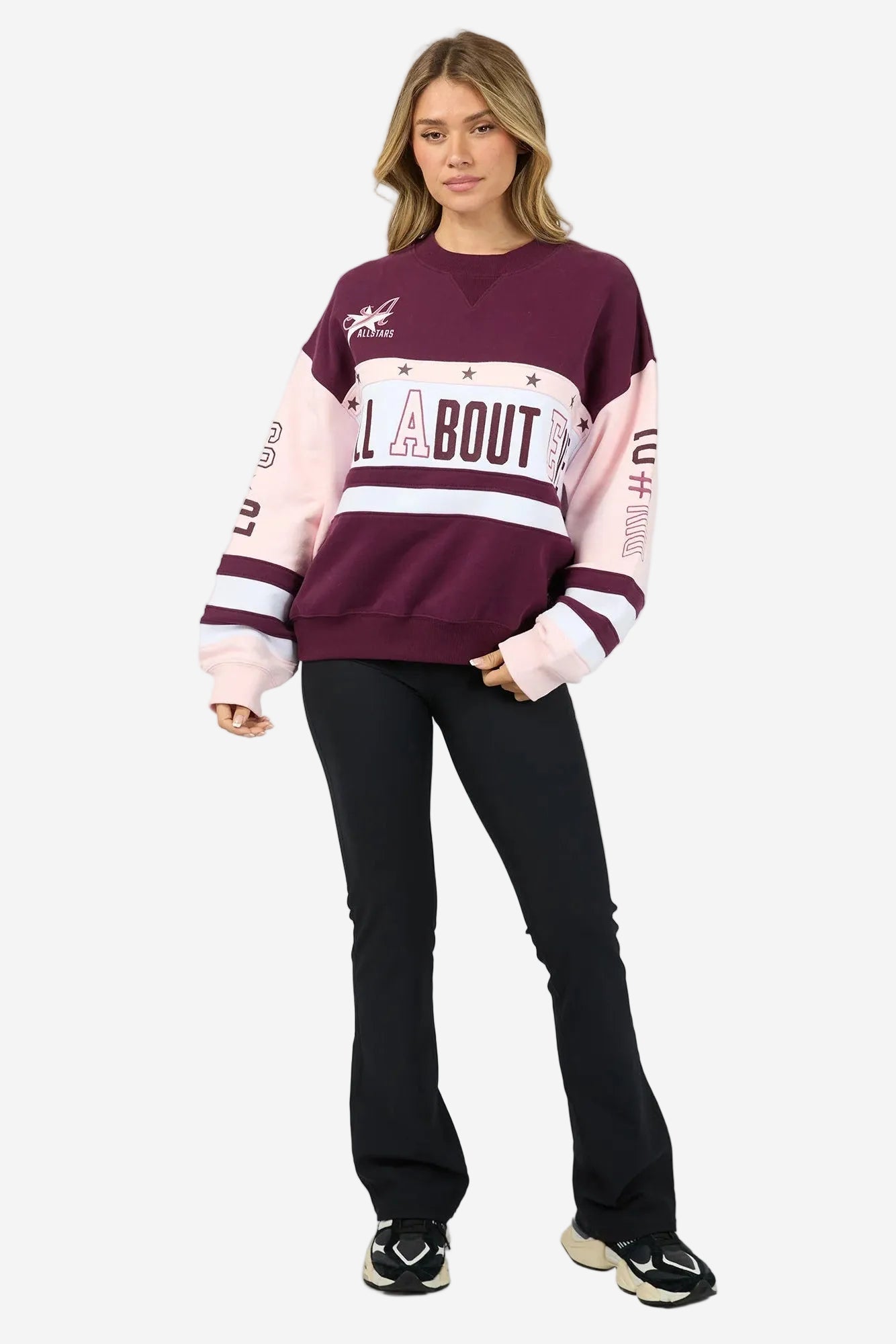 ALL ABOUT EVE DIV ONE PANEL CREW - WINE - THE VOGUE STORE
