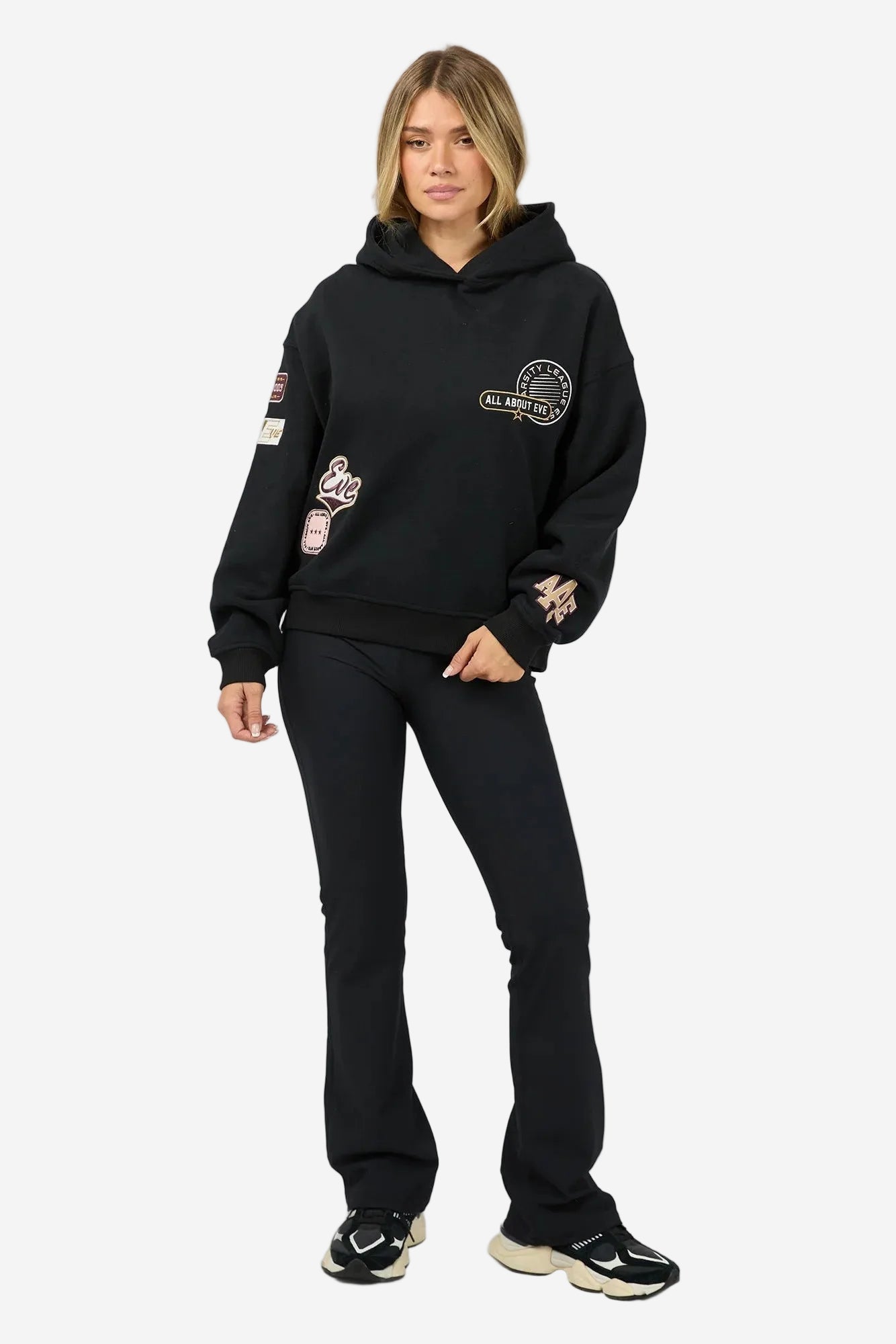 ALL ABOUT EVE ELITE BOX HOODIE - BLACK - THE VOGUE STORE